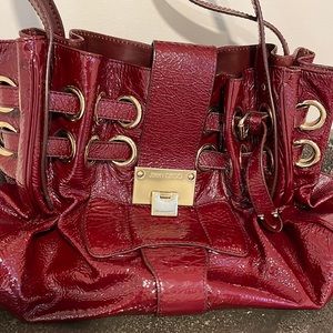 Authentic Jimmy Choo Bordeaux shoulder handbag